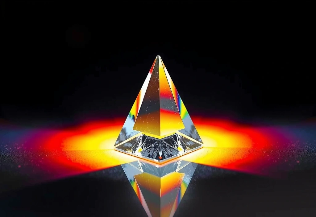 Lichtbrechung durch Glasprisma